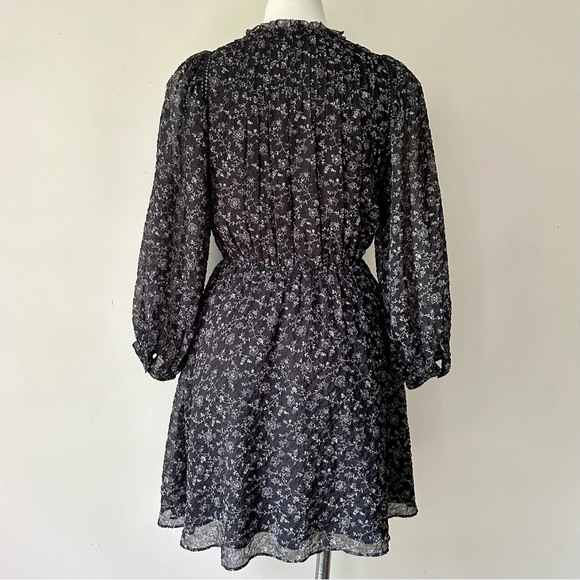 MADEWELL Ruffle-Neck Button-Front Mini Dress in Dotted Vines, XS - Picture 11 of 13